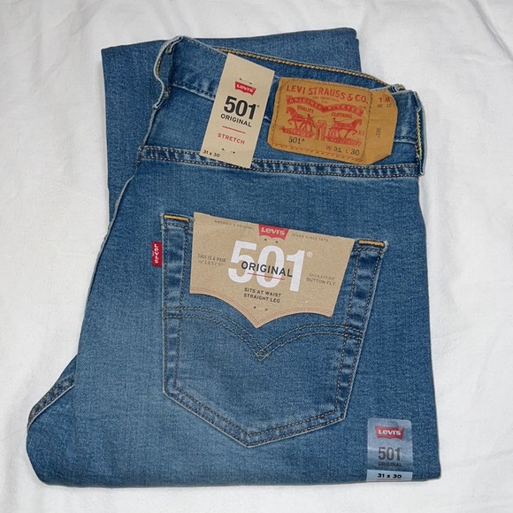 NWT Levi’s 501 Original Stretch Straight Leg Waist 31 - Picture 1 of 9